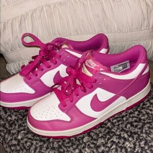 Nike Big Kids Pink and White Dunk Sneakers